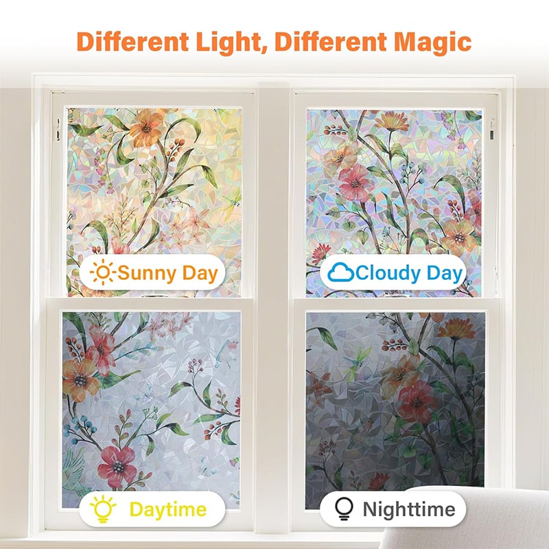 Holographic PVC Window Privacy Film