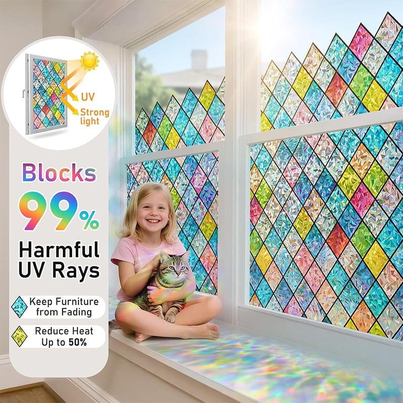 Holographic PVC Window Privacy Film