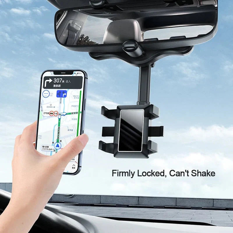 360° Rotatable Car Rearview Mirror Phone Holder
