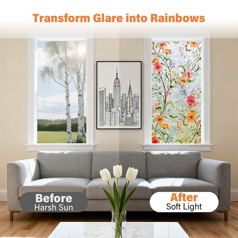 Holographic PVC Window Privacy Film