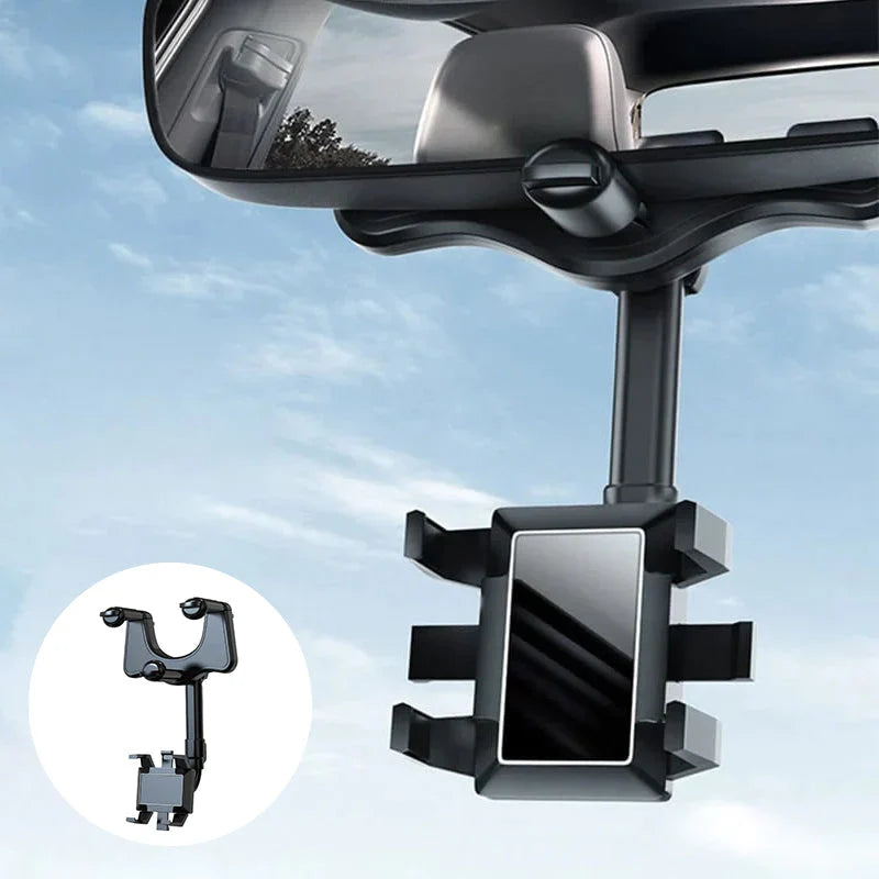 360° Rotatable Car Rearview Mirror Phone Holder