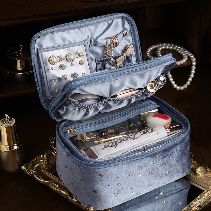 Large Capacity Velvet Cosmetic Bag